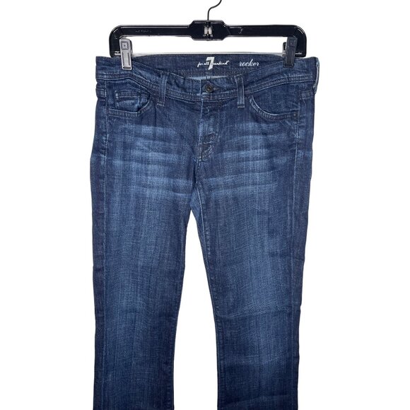 7 For All Mankind Jeans Womens Size 28 Small Rocker Bootcut Denim Pants Blue - Picture 3 of 12